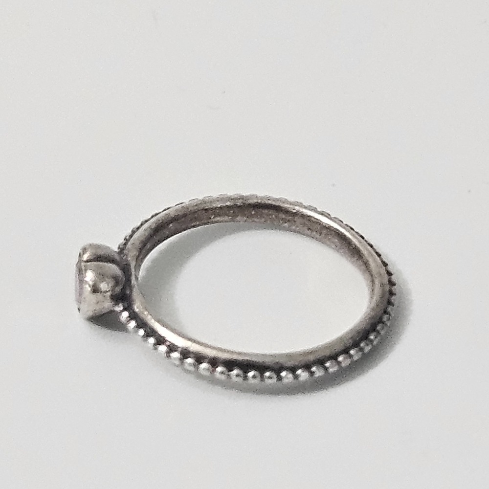 Pandora Sterling Silver Pink CZ Heart One Love Ring Size 5.5 - Picture 3 of 9